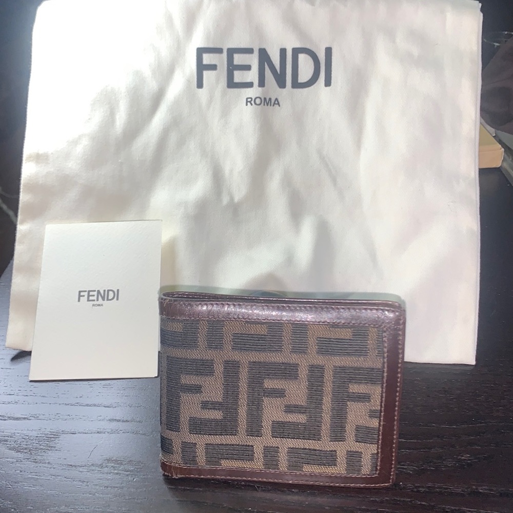 Vintage FENDI Zucca canvas & leather Authentic